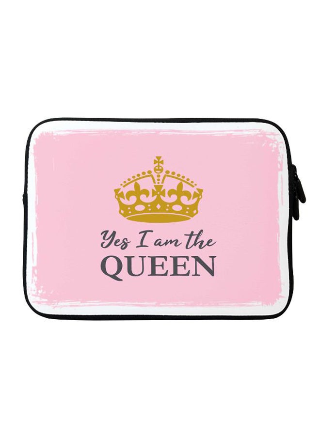 Stylizedd Yes I'm The Queen Printed Sleeve For Apple MacBook 15 Inch Pink/Gold/White  - Image 1