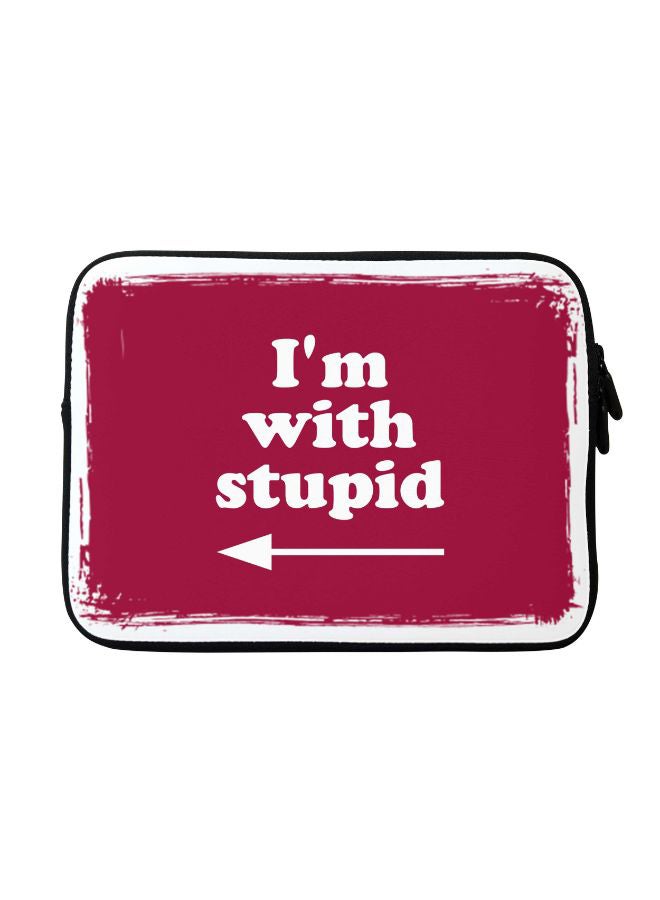 Stylizedd I'm With Stupid Printed Carrying Sleeve With Strap For Apple MacBook 15 inch Red/White/Black