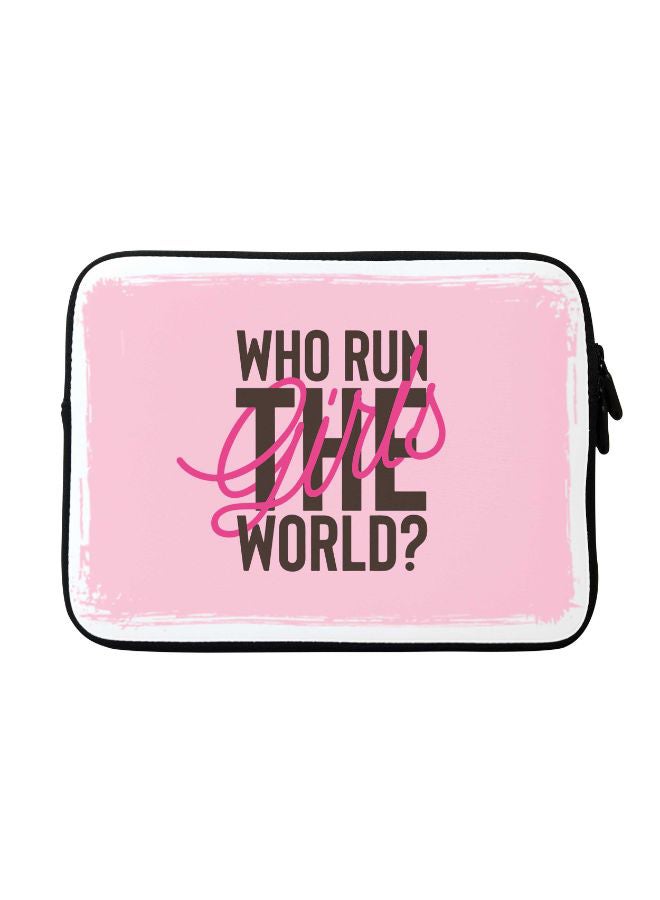 Stylizedd Who Run The World Printed Carrying Sleeve With Strap For Apple MacBook 15 inch Pink/Black/White