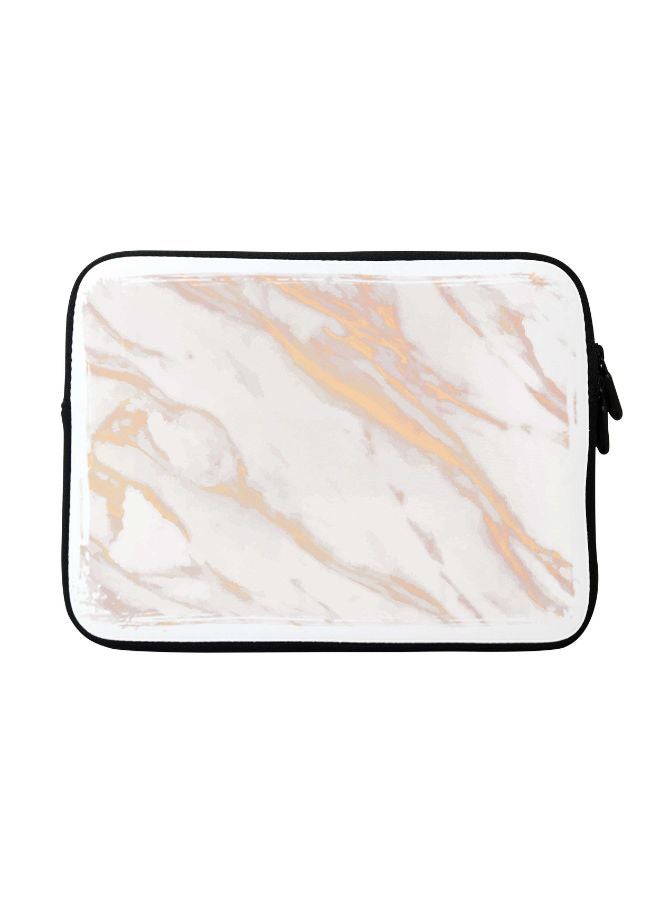 Stylizedd Marble Printed Carrying Sleeve With Strap For Apple MacBook 15 inch Gold/Grey/White