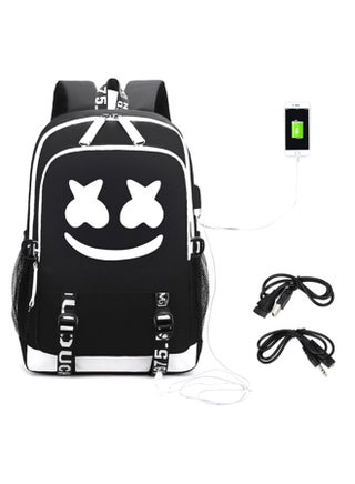Generic Marshmello Luminous Schoolbag Backpack Black/White Best