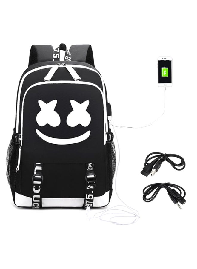 Marshmello Luminous Schoolbag Backpack Black/White - Image 1