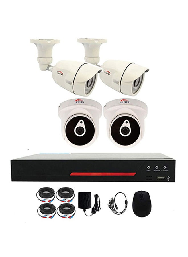 UK PLUS UK PLUS Diy 1080p 4ch Home And Office Full Color Night Vision Security Camera N19857637A