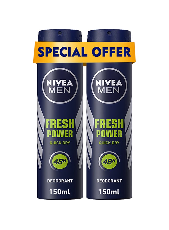 Nivea Fresh Power Deodorant Spray Pack Of 2 150ml