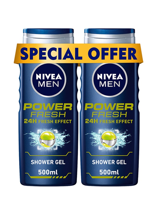 Pack Of 2 Power Fresh Shower Gel 500ml 