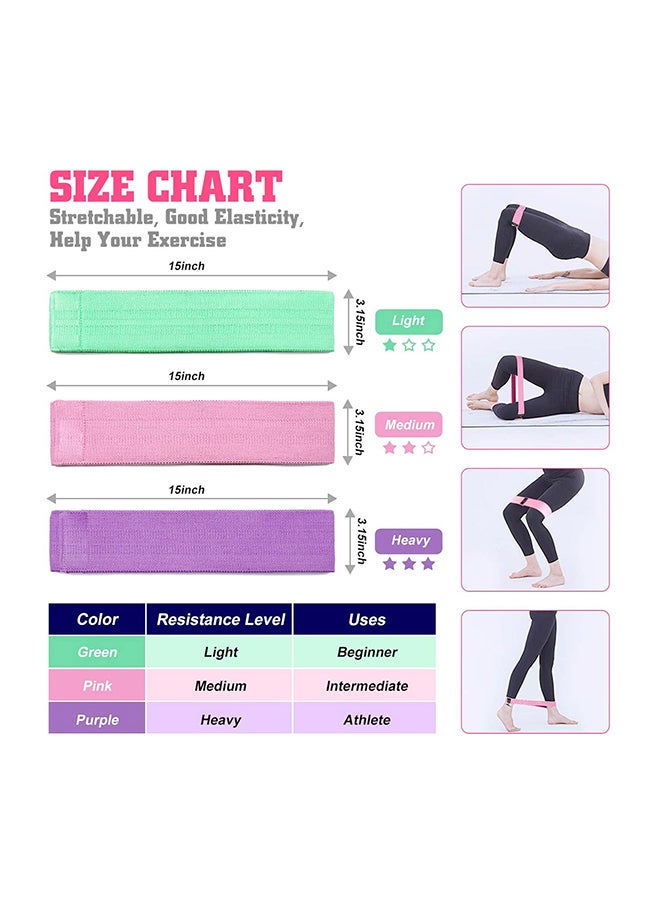 3-Piece Resistant Exercise Band Set 15x3.15inch - Image 3