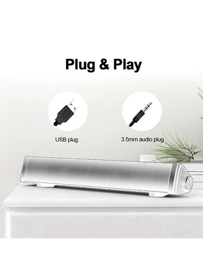 SADA Wired Stereo Soundbar V-105 White  - Image 4