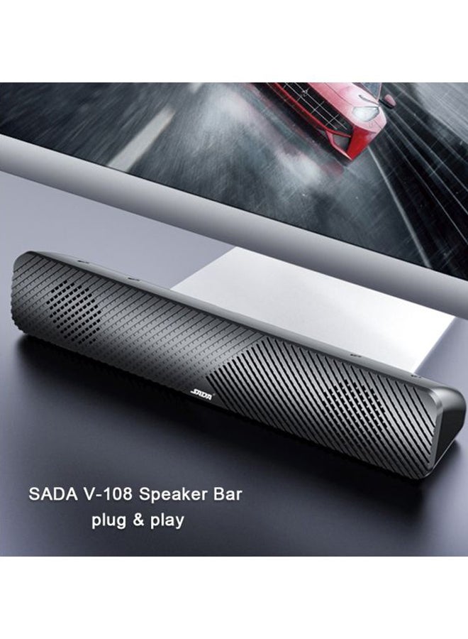 صدى ساوند بار ستيريو USB V-108 أسود  - Image 2