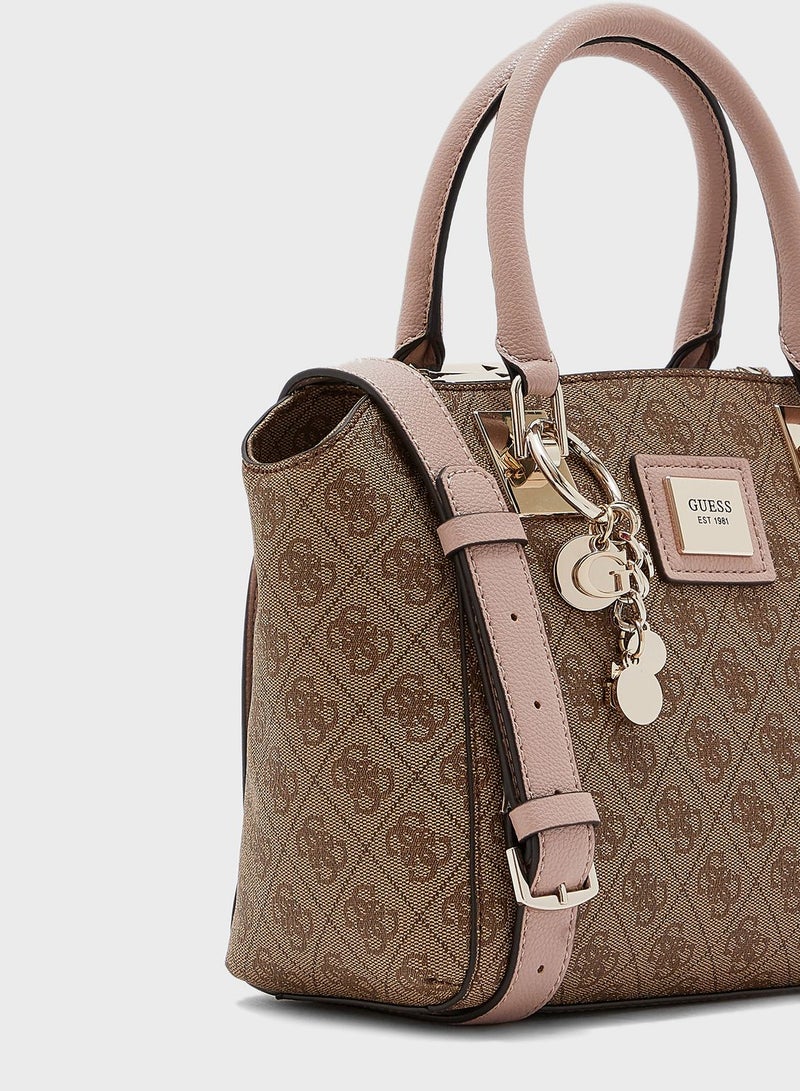 GUESS - Candace Society Satchel Brown - Image 1