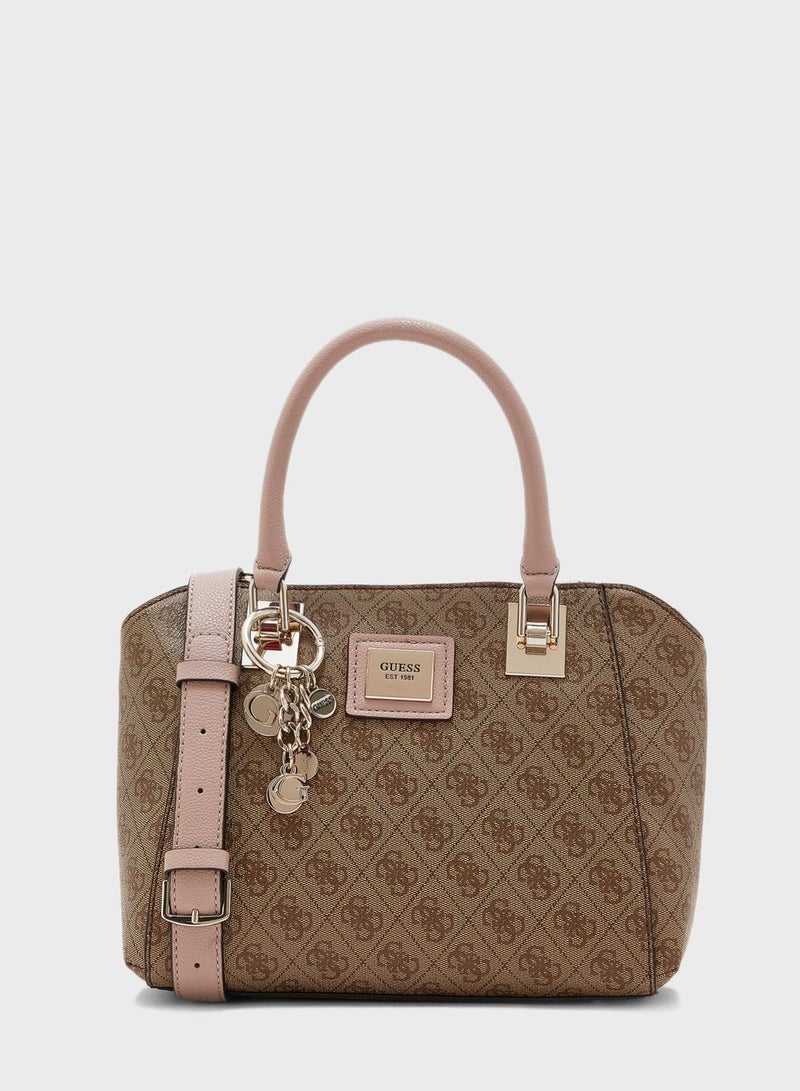 GUESS - Candace Society Satchel Brown - Image 1