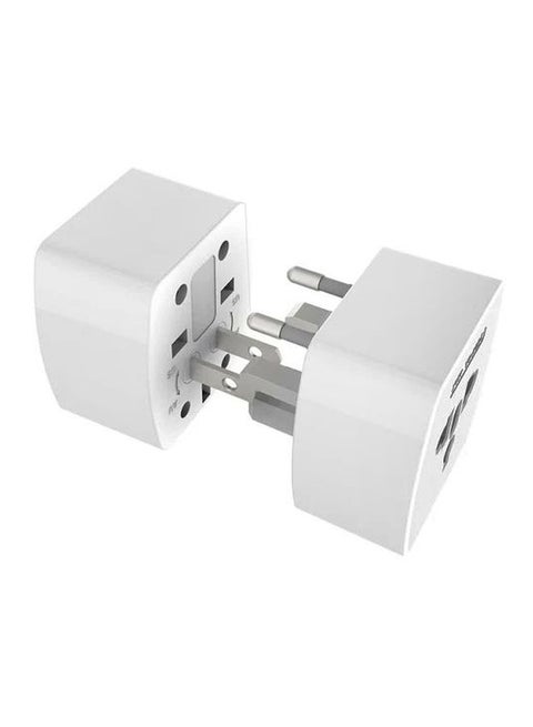 Universal Conversion Plug for Travel Adaptor Connect to The Worldwide Charger Plug US/AU/EU/UK White