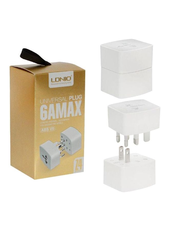 Universal Conversion Plug for Travel Adaptor Connect to The Worldwide Charger Plug US/AU/EU/UK White