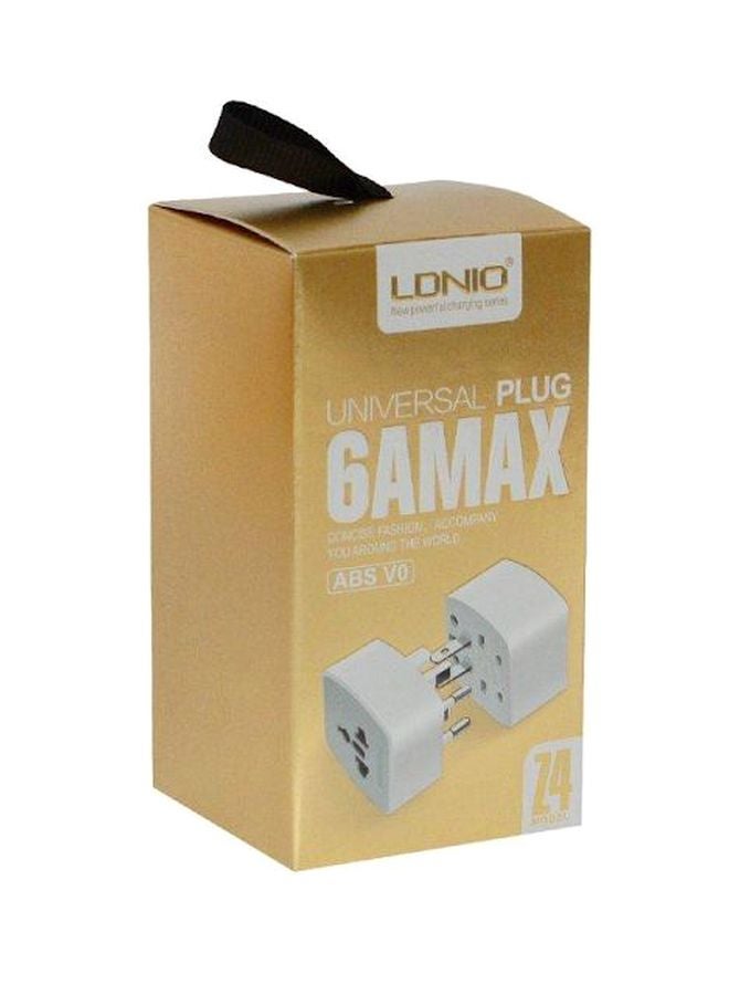 Universal Conversion Plug for Travel Adaptor Connect to The Worldwide Charger Plug US/AU/EU/UK White