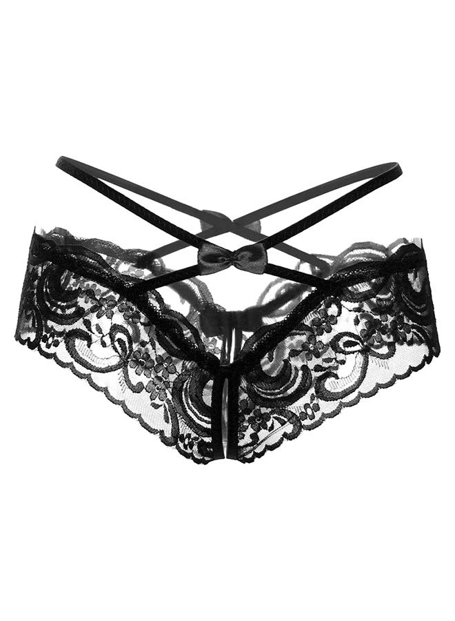 Mini Cute Bowknot Brief Black