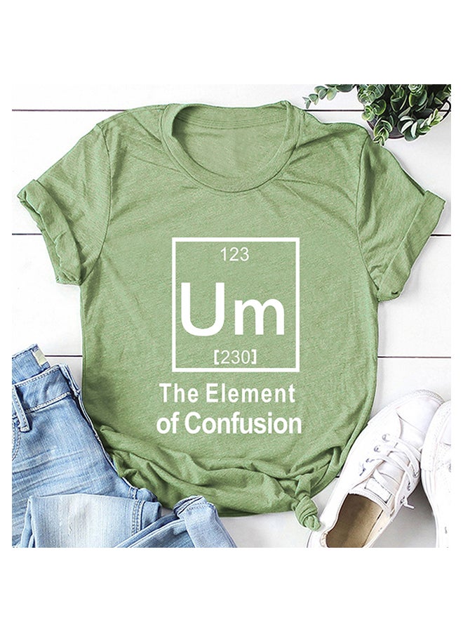 Fashion Women Slogan T-shirt Short Sleeves O Neck Letters Print Plus Size Cotton Cool Tees Casual Tops Army green