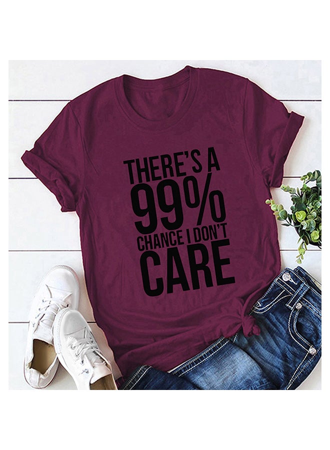 Cotton Cool T-Shirt Burgundy  - Image 2