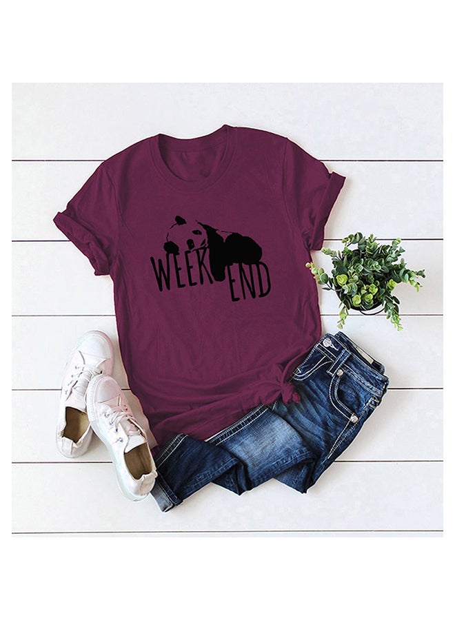 Cotton Cool T-Shirt Burgundy  - Image 1