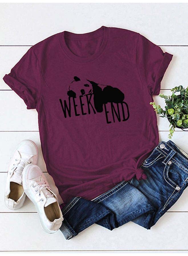 Cotton Cool T-Shirt Burgundy  - Image 2