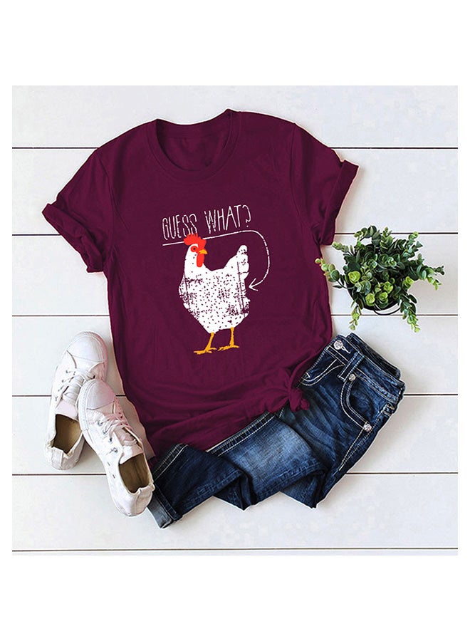 Cotton Cool T-Shirt Burgundy  - Image 1