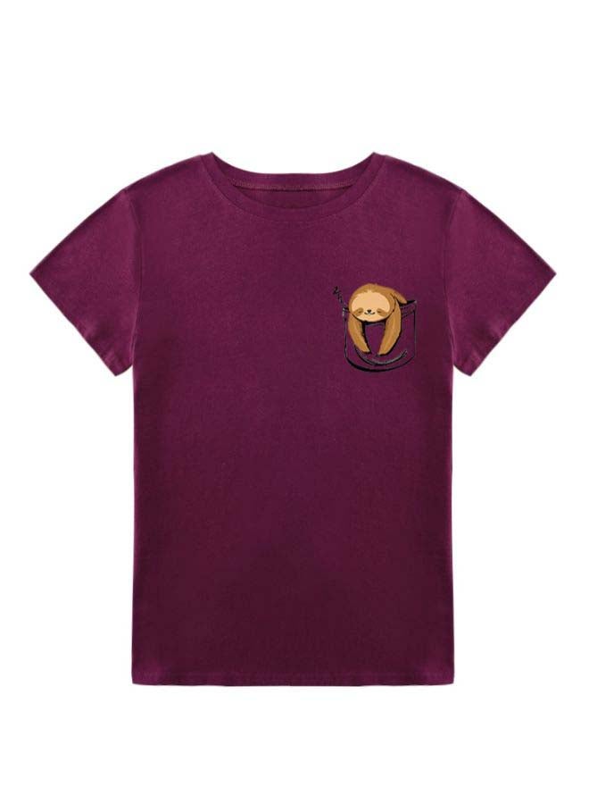 Cotton Cool T-Shirt Burgundy  - Image 1