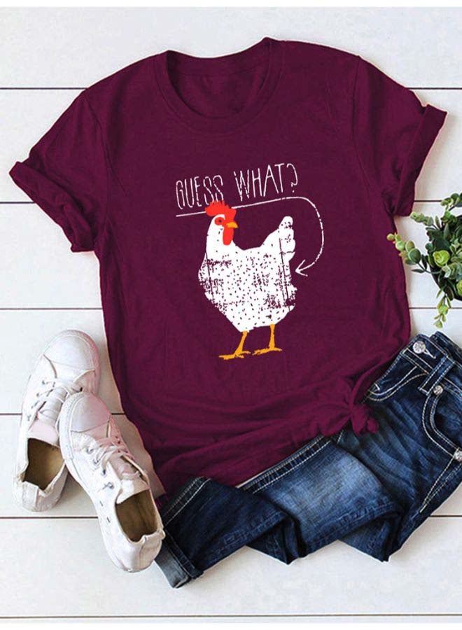 Cotton Cool T-Shirt Burgundy  - Image 2