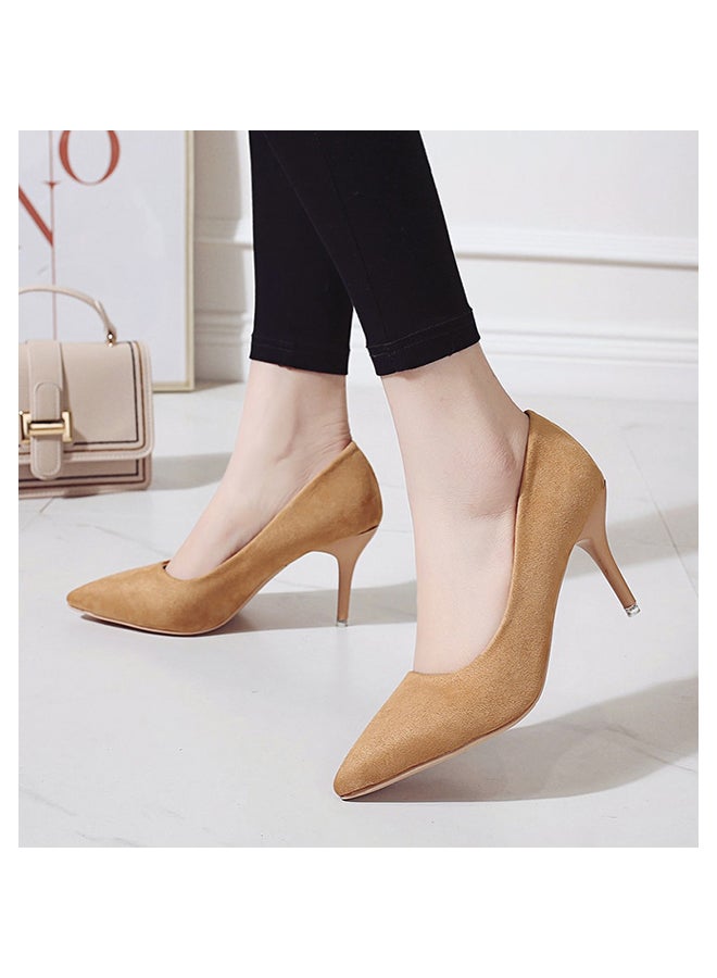 High Heel Fashion Pumps Brown 