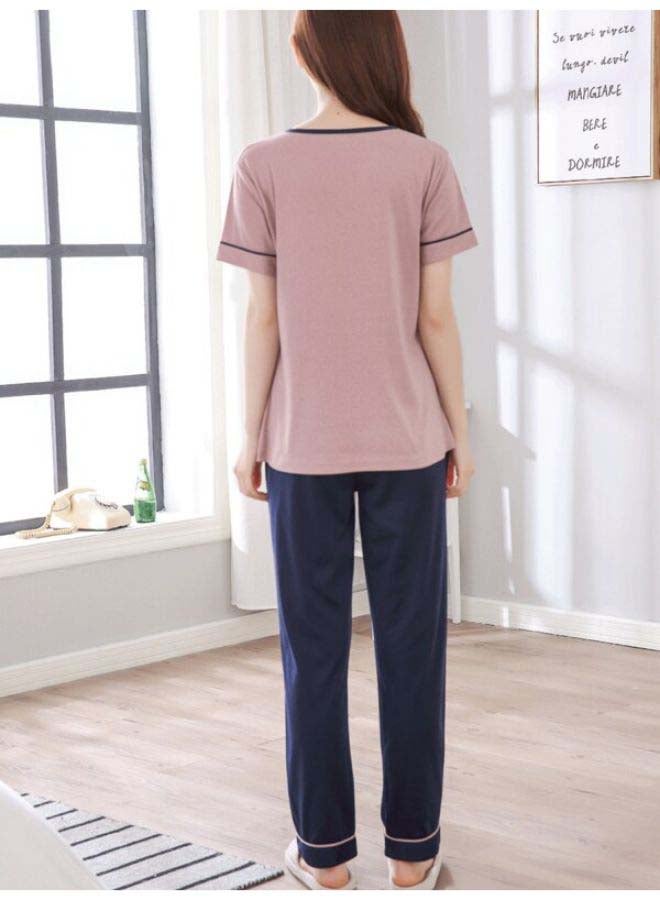 Beauenty Cartoon Pattern Pajamas Set Pink/Blue  - Image 2
