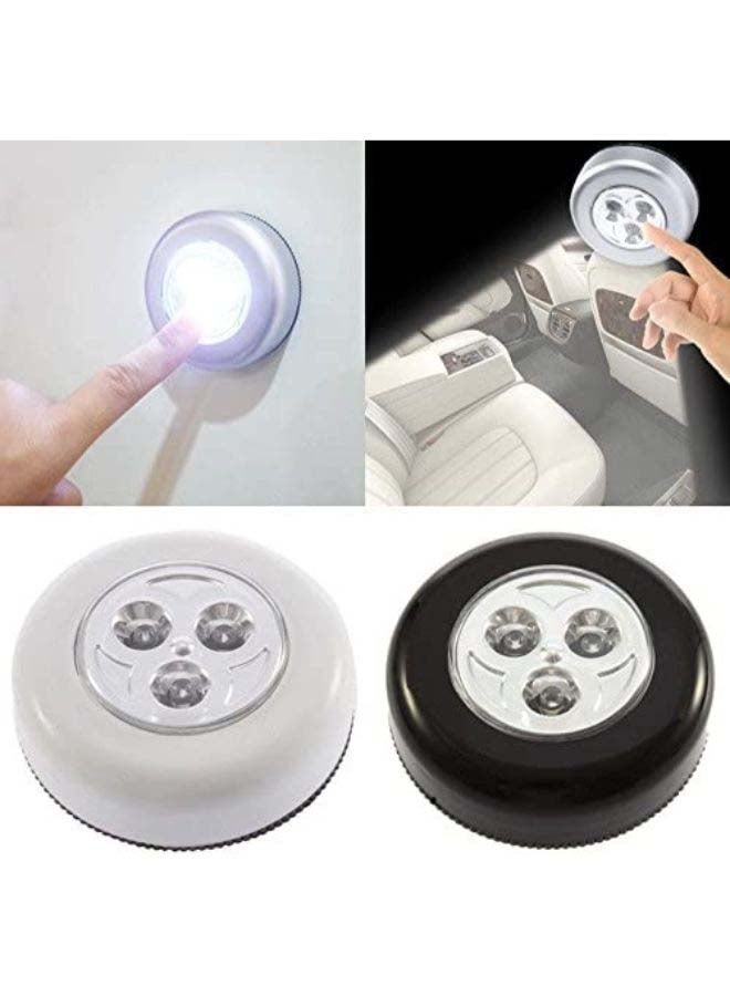 Generic - 6-Piece LED Battery-Powered Wireless Stick-On Push Light Set Silver 6.8cm - Image 1