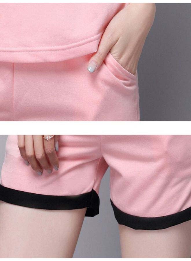 Beauenty Striped V Neck Pajamas Set Pink/Black  - Image 2