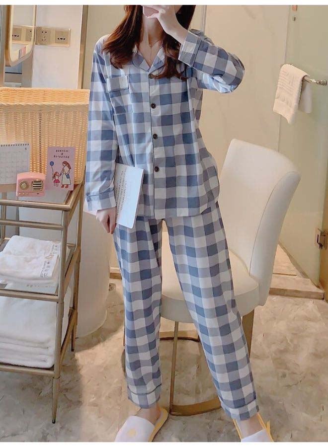 Plaid Pajamas Set Grey/White - v1602503287/N36435365V_2