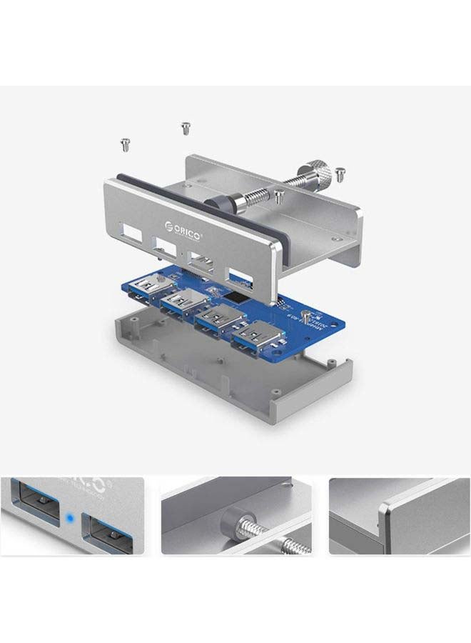 Generic MH4PU 4 Ports USB 3.0 5Gbps HUB High Speed Display Splitter Adapter Silver  - Image 3