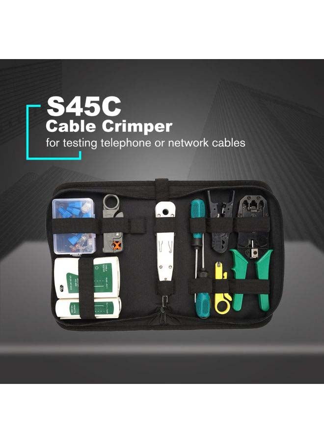 Generic Portable LAN Network Repair Tool Kit Utp Cable Tester & Plier Crimper Network Green  - Image 3