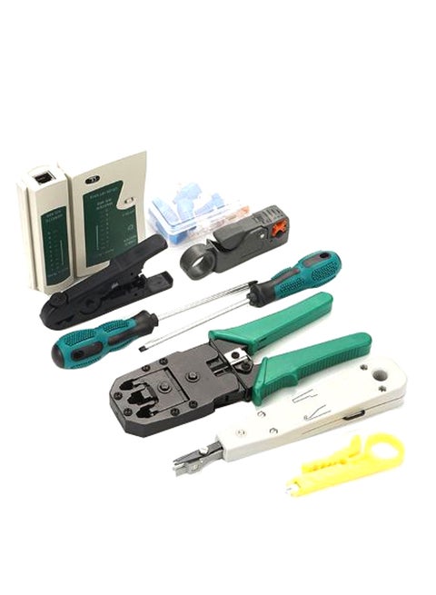 Portable LAN Network Repair Tool Kit Utp Cable Tester & Plier Crimper Network Green