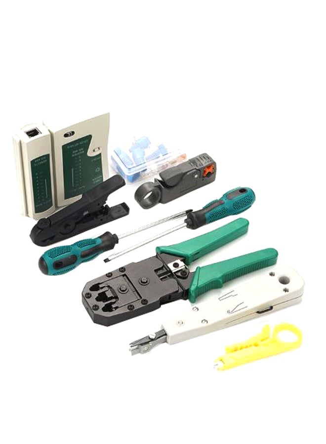 Generic Portable LAN Network Repair Tool Kit Utp Cable Tester & Plier Crimper Network Green  - Image 1
