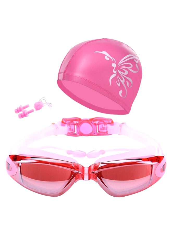 Generic - 5-Piece Fogproof Swimming Goggles With Swimming Cap And Earplug Set 20x4x15cm - Image 1