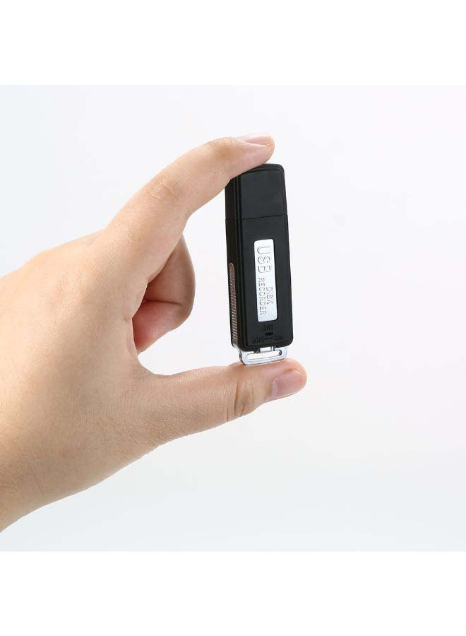 Mini USB Voice Recorder Digital Sound Audio Recorder Dictaphone 8GB USB Flash Drive Recording Device Rechargeable Battery for Lectures Meetings Classes Interviews Black