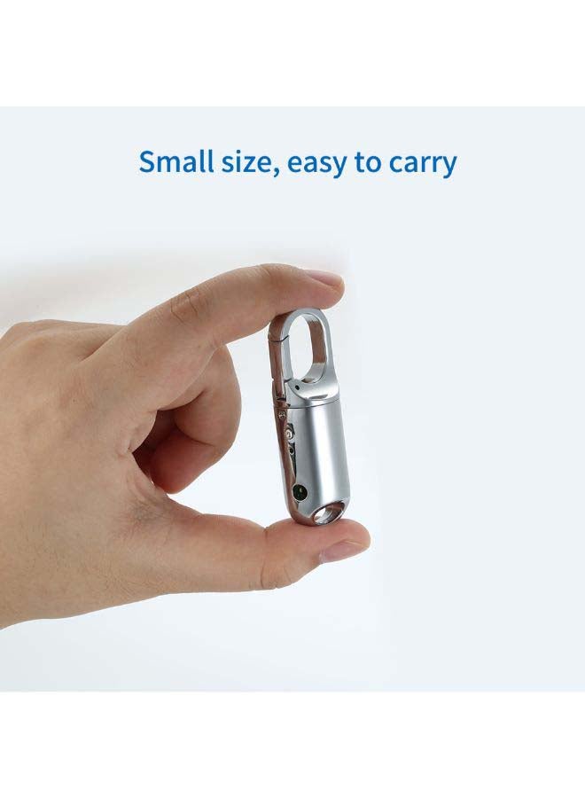 Generic - Portable Keychain Digital Voice Recorder MP3 Player Sound Audio Recorder Dictaphone 8GB Memory Capacity Recording Device with Earphone Rechargeable for Meetings Classes Lectures Interviews Silver - Image 1