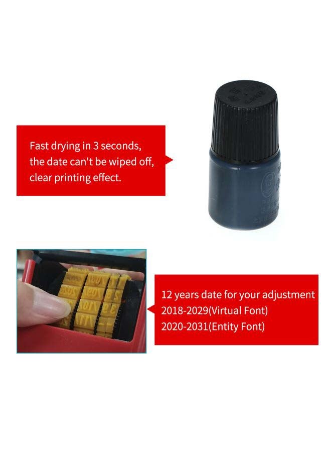 Generic Handheld Portable Date Stamp Printer Black/Red  - Image 3
