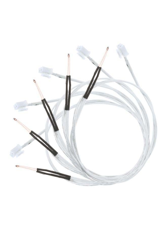 Generic - 5pcs NTC 3950 Thermistor Sensor 100K Ohm with 0.5 Meter Wiring Cable and Pin Head Compatible with Anet ET4 ET4X ET4PRO 3D Printer White - Image 1