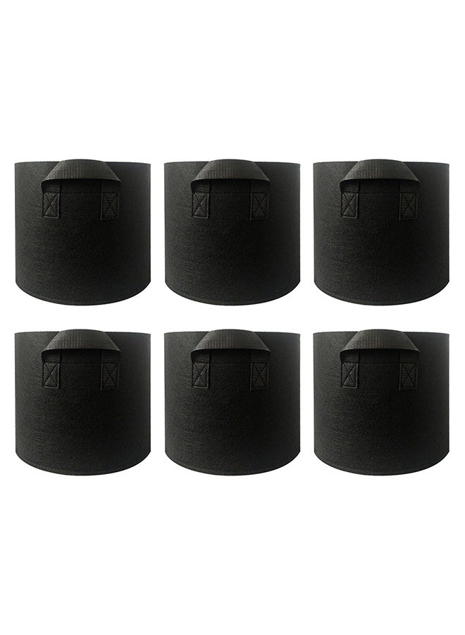 Generic 6Pcs Plant Bags 5 Gallon Black Non-Woven Fabric with Handle Garden Grow Pot black 28.00 * 5.00 * 26.00cm  - Image 1