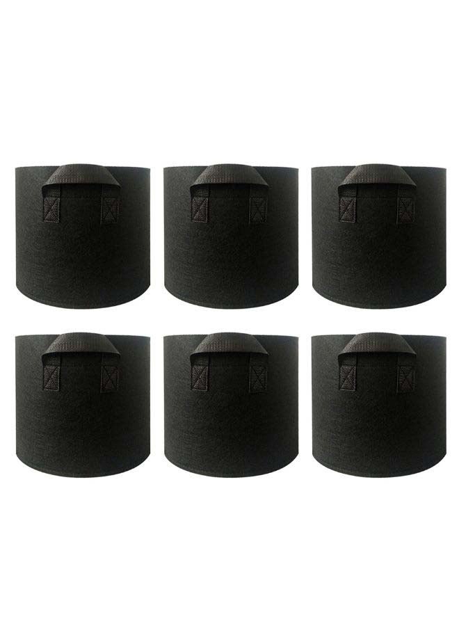 Generic 6Pcs Plant Bags 5 Gallon Black Non-Woven Fabric with Handle Garden Grow Pot black 28.00 * 5.00 * 26.00cm  - Image 3