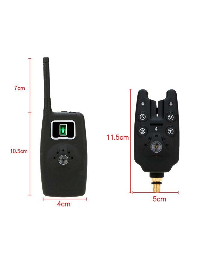 4-Piece Water Resistant Wireless LED Fishing Bite Alarm Digital Screen Receiver Set With Case - Image 2