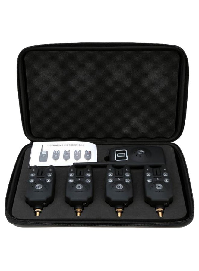 4-Piece Water Resistant Wireless LED Fishing Bite Alarm Digital Screen Receiver Set With Case - Image 1