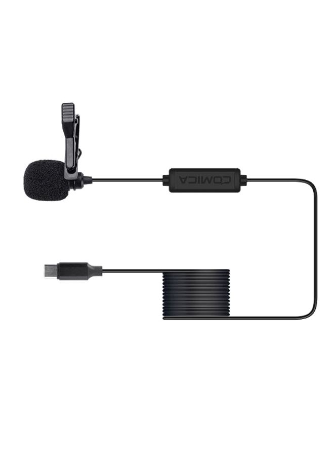 كوميكا ميكروفون بمشبك طراز CVM-V01SP(UC) متعدد الاتجاهات مع حماية فائقة للهواتف الذكية ذات واجهة Type-C، مُزود بكابل بطول 6 م/19.7 قدم أسود  - Image 1