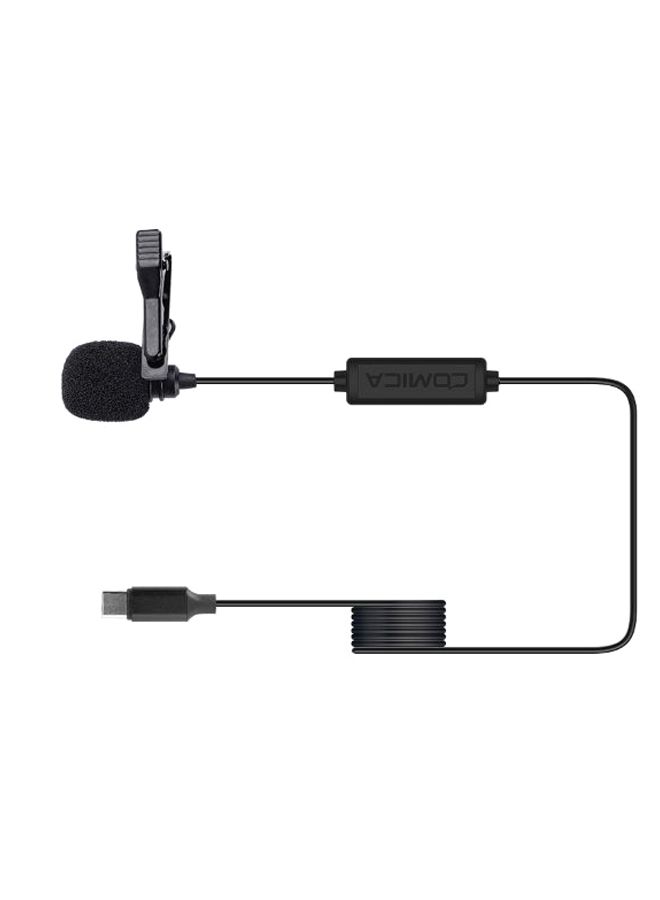 كوميكا ميكروفون بمشبك متعدد الاتجاهات بحماية فائقة مناسب لواجهة بمنفذ Type-C, طراز CVM-V01SP(UC) أسود  - Image 1