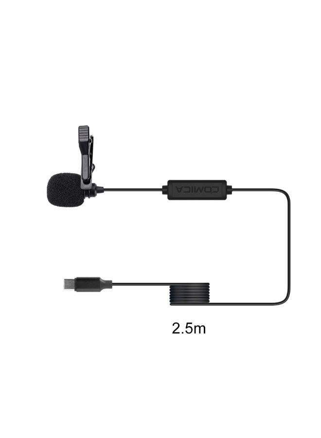 كوميكا ميكروفون بمشبك متعدد الاتجاهات بحماية فائقة مناسب لواجهة بمنفذ Type-C, طراز CVM-V01SP(UC) أسود  - Image 3