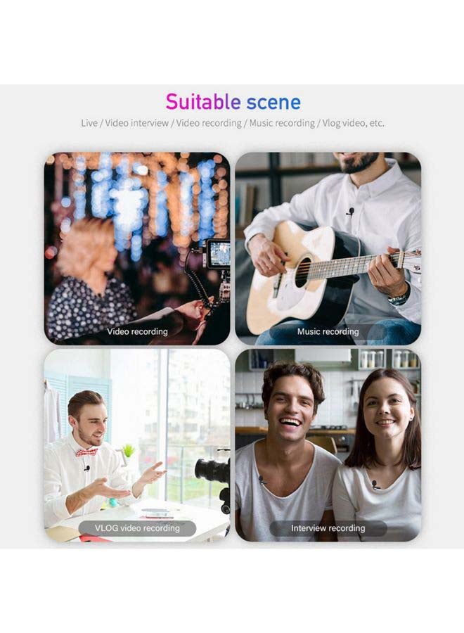 Lavalier Microphone Lapel Clip-on Condenser Mini Mic 3.5mm TRRS Plug Black - Image 2