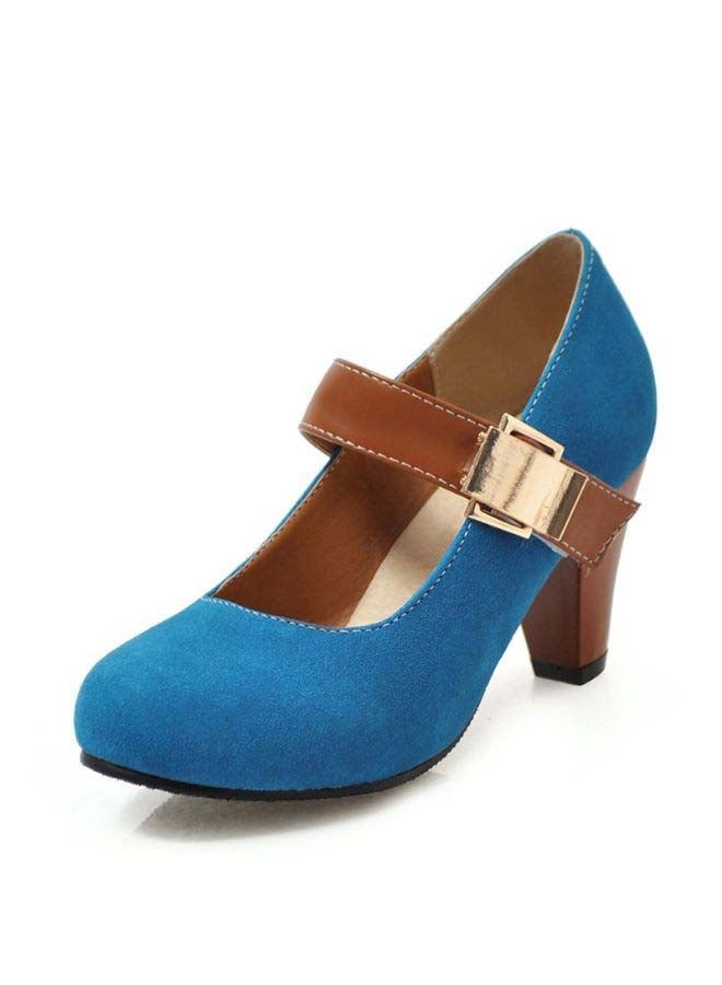 Heeled Dress Sandals Blue/Brown  - Image 2