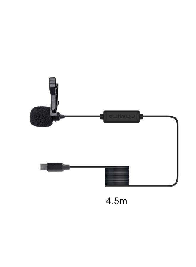 كوميكا ميكروفون بمشبك متعدد الاتجاهات بحماية فائقة مناسب لواجهة بمنفذ Type-C, طراز CVM-V01SP(UC) أسود  - Image 3