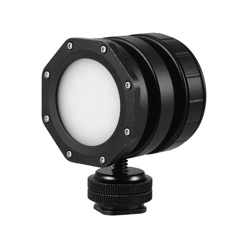 مصباح بإضاءة LED بتصميم صغير مضاد للماء بدرجة حرارة لونية 5600 كلفن وبمقياس تجسيد لوني 95+ قابل للتعتيم مناسب لتصوير الفيديو أثناء الغوص أسود - Image 1